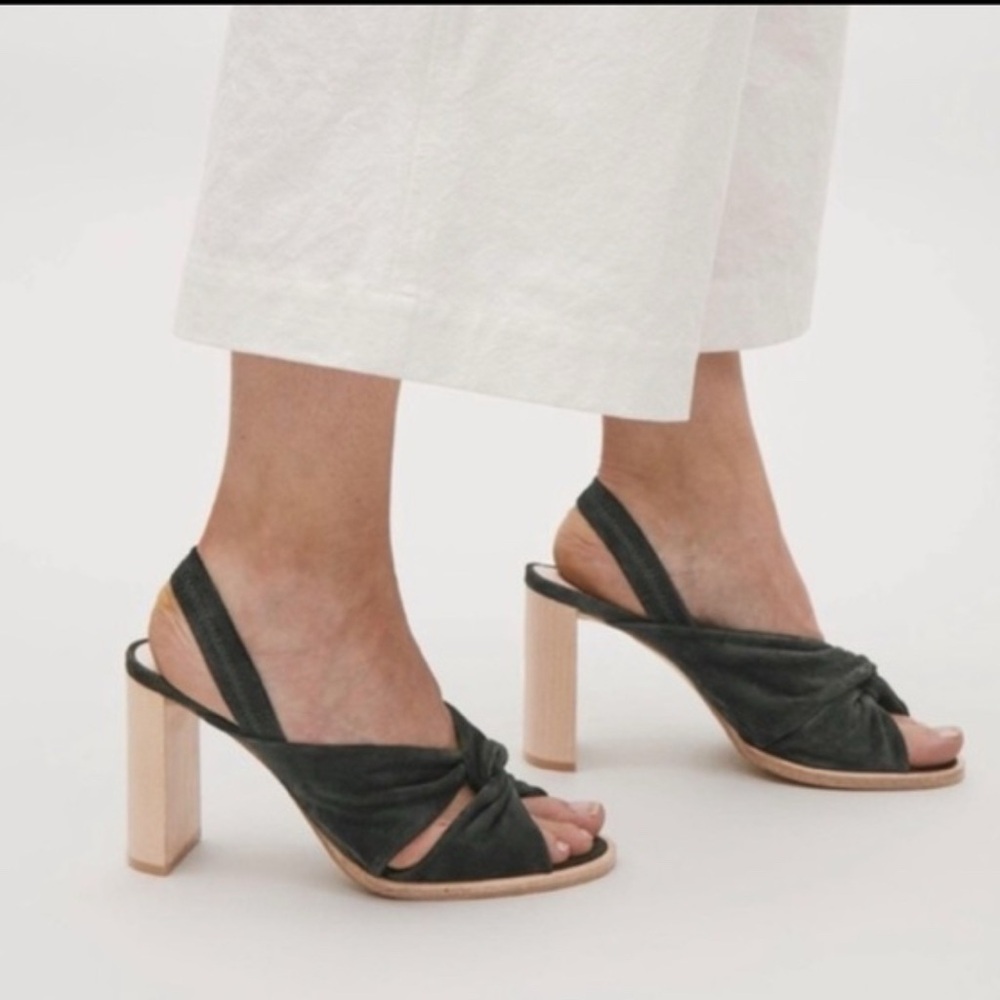 COS Olive Green Suede Heels
